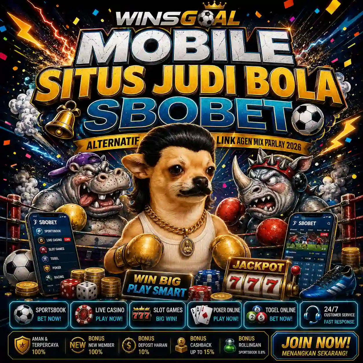 SBOBET88 $ WINSGOAL Mobile Situs Judi Bola SBOBET Alternatif Link Agen Mix Parlay 2026